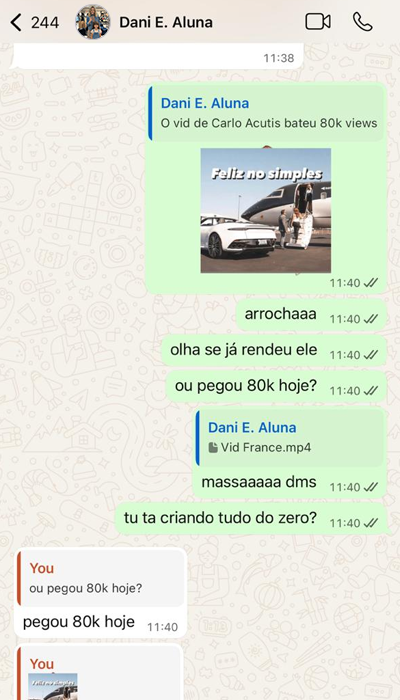 Print WhatsApp: vídeo bate 80k views